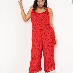 Eloquii Pleated Crop Jumpsuit